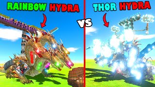 RAINBOW HYDRA vs THOR HYDRA in Animal Revolt Battle Simulator with SHINCHAN and CHOP