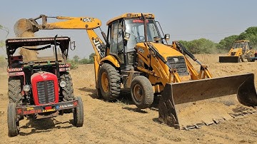 2 Jcb 3DX Xpert Backhoe Loading Field Red Mud| Eicher 380 Massey 241&1035 Tractor with Trolley