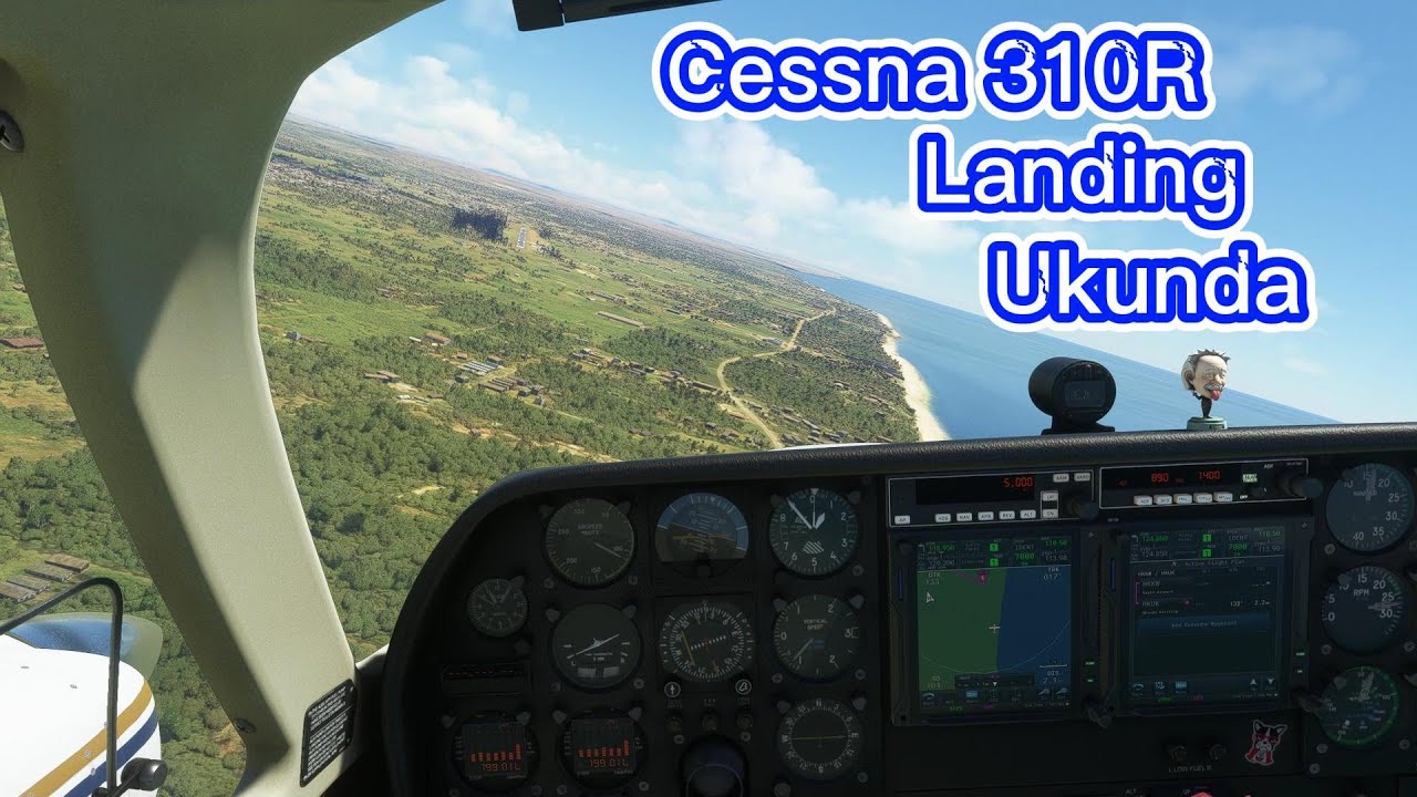 Cessna 310r approach into Ukunda Airport