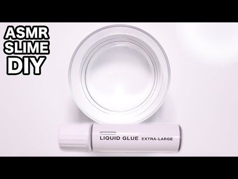 【ASMR】液体のりクリアスライムの作り方 DIY HOW TO MAKE CLEAR GLUE SLIME【SlimeTube】