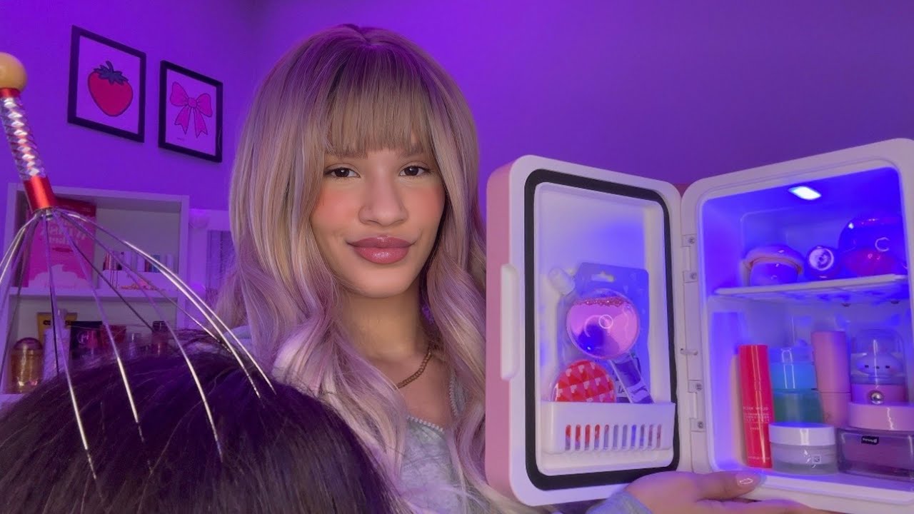 ASMR Masaje Capilar, Skincare y Te Peino para Dormir Profundamente