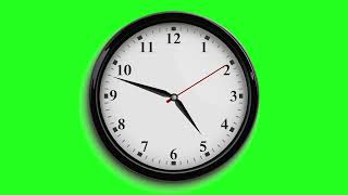Wall Clock Time Lapse Green Screen | Very Fast Clock 12 hour in 1 miniute | Analog Clock Watch 4K HD