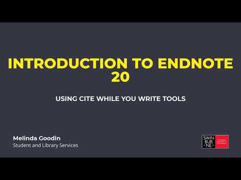 cite while you write endnote how to use