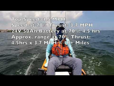 First time using Newport NK180 motor on my Oldtown 120 PDL kayak, works