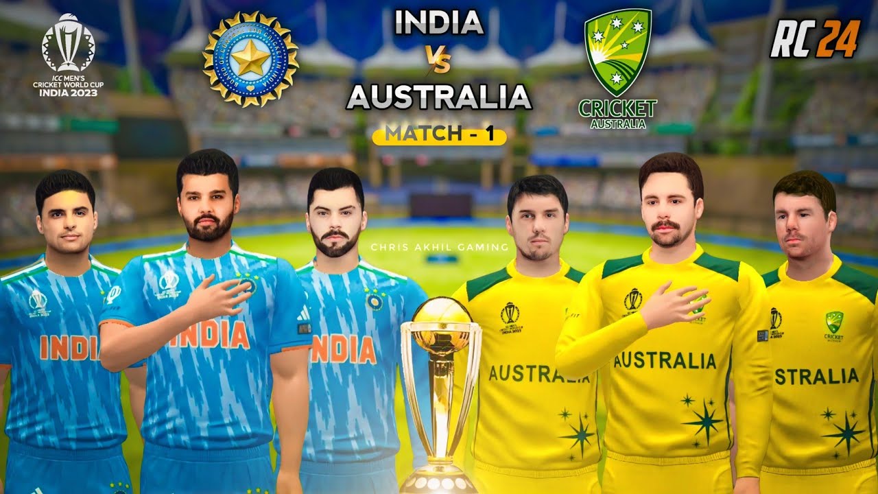 World Cup 2023 🏆 In Real Cricket 24 || India vs Australia || Match - 1 ...