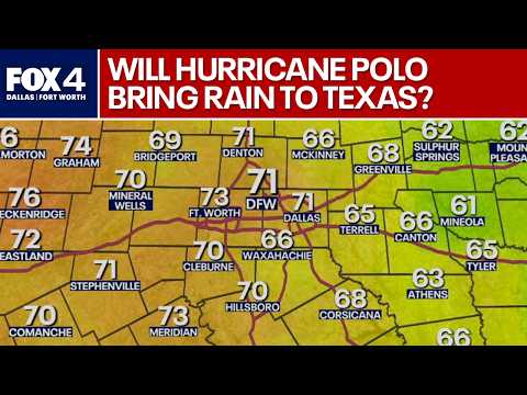 Will Hurricane Polo bring rain to DFW?
