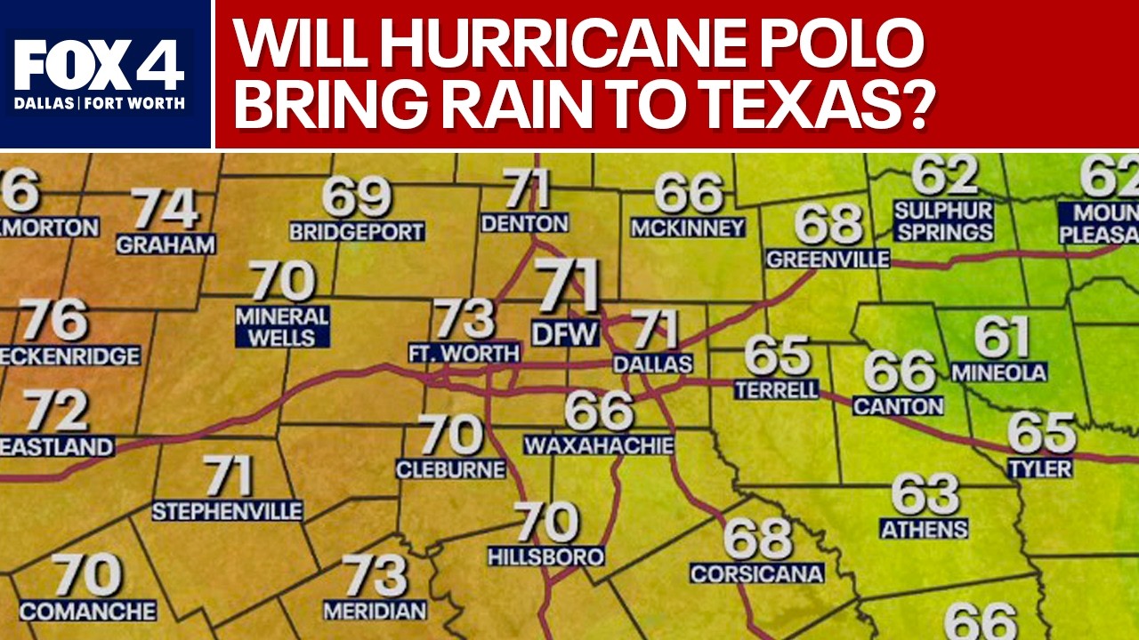 Will Hurricane Polo bring rain to DFW?