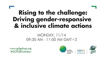 COP27 (Nov. 14): Driving gender-responsive and inclusive climate actions