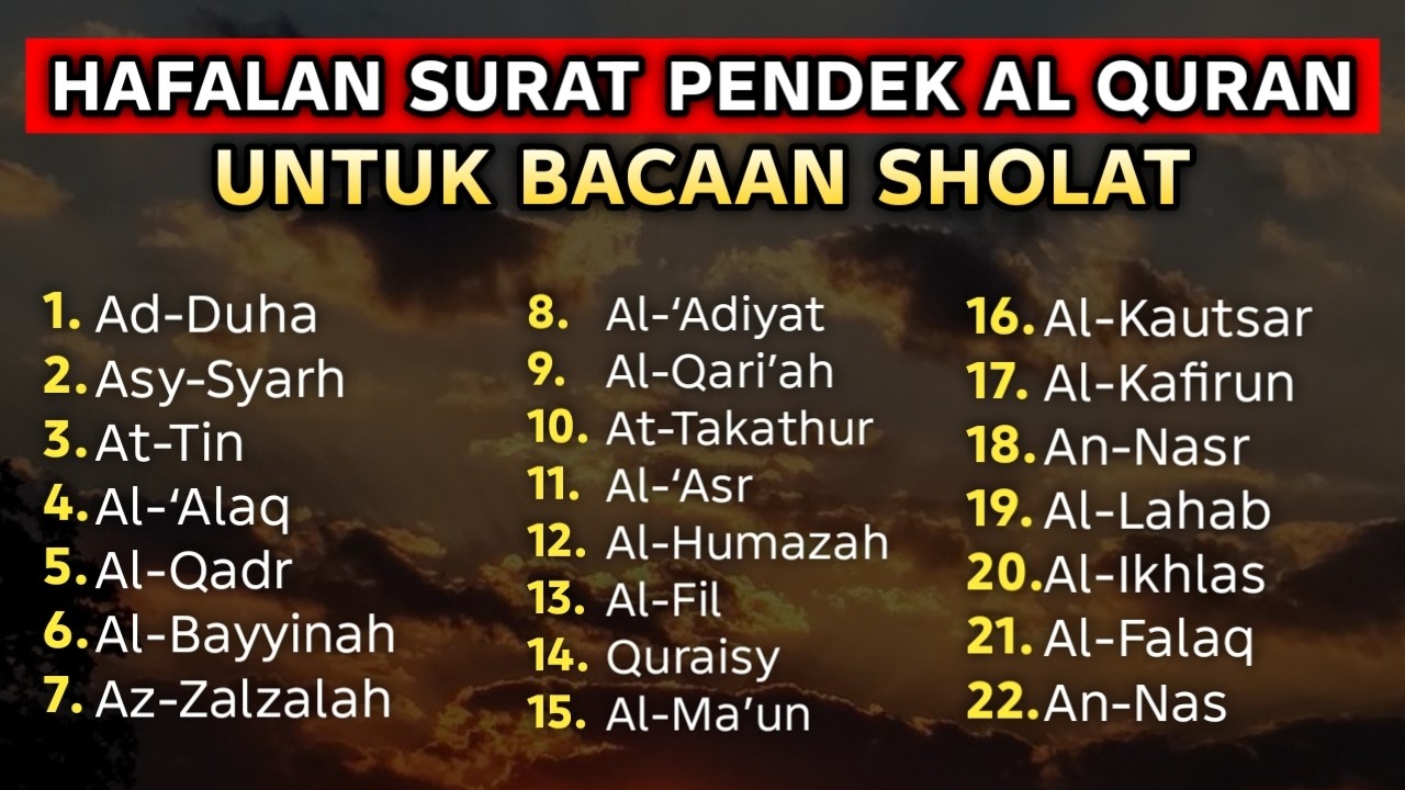 Surat Pendek Merdu untuk Sholat – Murottal Hafalan yang Menenangkan Hati