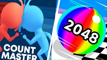 Satisfying mobile games Count master vs Ball run 2048 #gaming #mergegames