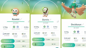 Gen 7 Rowlet Pokemon evolve dertrix evolving decidueye | shathish gaming | Pokemon go