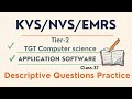 Application Software Important Descriptive Questions | KVS NVS EMRS TGT CS Tier-2 | Class 36