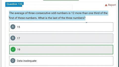 The average of three consecutive odd numbers is 12 more than one third of the first of these numbers
