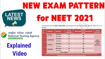 NEET 2021 NEW EXAM PATTERN AND MARKING SCHEME | NTA LATEST UPDATE | Must Watch | #NEET2021 #NEET