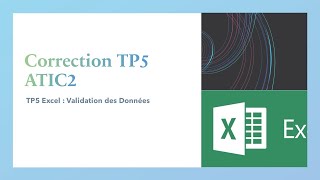 TP5 Excel : Validation de données