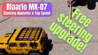Free upgrade to improve Rlaarlo MK-07 steering - and how to increase top speed