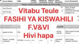Vitabu teule FASIHI YA KISWAHILI kidato cha tano na sita hivi hapa.