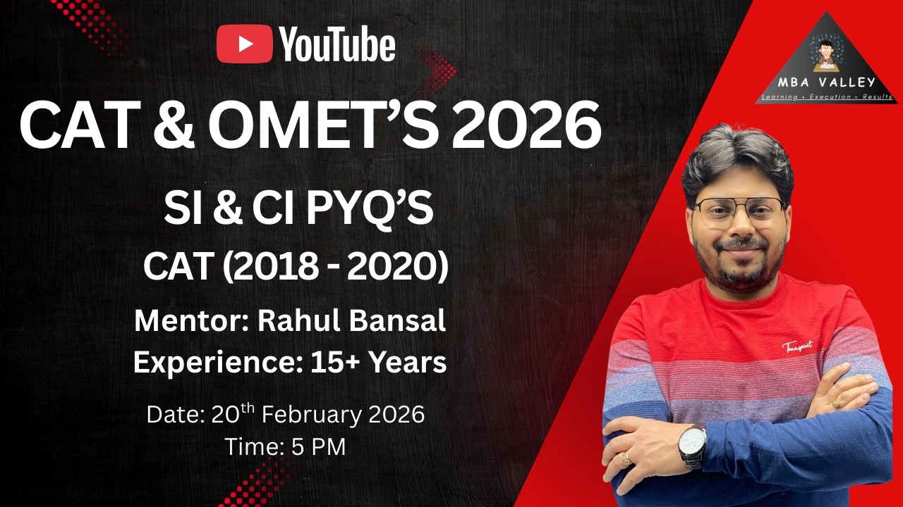 Simple Interest & Compound Interest CAT PYQs (2018–2020) | Live Problem Solving Session | MBA VALLEY