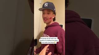 Kissing My Bf With Red Lipstick On Before He Goes Out With The Boys