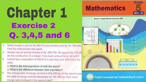 Math Class 5 Chapter 1 Exercise 2 | Q. 3,4,5 and 6. || Words problems || Ilmi Darasgah