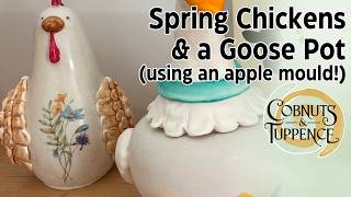I made a cute sitting Goose pot from an apple mould!