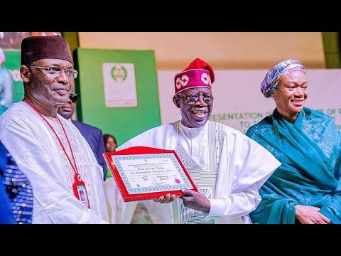 Kalli Yadda Aka Bawa Sabon Shugaban Kasa Bola Ahmed Tinubu Takardar Shedar Lashe Zaɓe