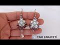 İNCİLİ ÇİCEK KÜPE / YENİ BAŞLAYANLAR İÇİN KOLAY KÜPE YAPIMI /PEARL FLOWER EARRINGS #DİY