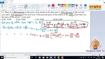 Percentages ||Question 14  Spark Institute || Easy Arithmetic || Krishna Sir