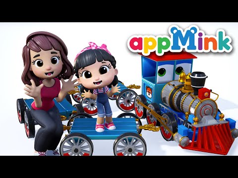 choo-choo-train-|-fire-truck-song-ft.-crane-truck-yellow-school-bus|-learn-abc-#appmink-kids-nursery