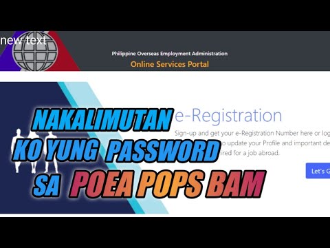 Paano Marecover ang Account at Password sa POEA POPS-BAM sa Pagkuha ng OEC
