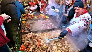 Giant Street Food Fest In Bucharest Romania Christmas Market Targul De Craciun