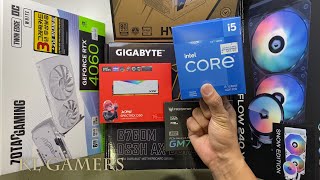 intel Core i5 12400F GIGABYTE B760M DS3H AX DDR4 ZOOMFLOW 240 XT RTX4060 White Gaming PC Build