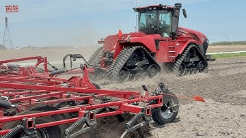 CASE IH 715 QUADTRAC Tractor Field Cultivating at 11 MPH