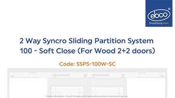 2 Way Syncro Sliding Partition System 100 - Soft Close (for Wood 2+2 doors)