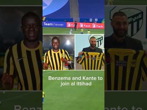 Benzema and N'Golo kante to play together in Ittihad #benzema #football #shorts #kante #news