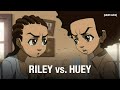 Riley vs huey  the boondocks  adult swim
