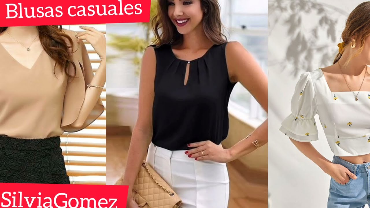 Blusas casuales bonitas*Blusas sencillas en moda y tendencia 2021*Blusas  para mujer 2021 - YouTube
