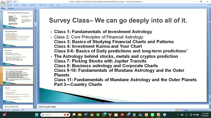 CLASS 1 INTRO TO FINANCIAL ASTROLOGY AND MUNDANE ASTROLOGY PREVIEW--FULL CLASS STARTS JULY 31.