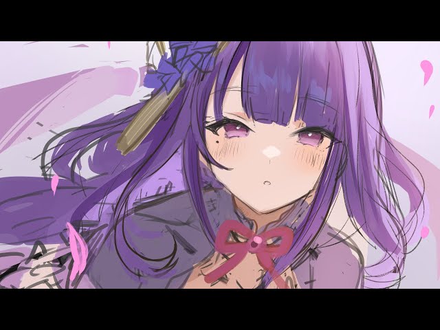 雷電将軍のラフ描く配信 - YouTube