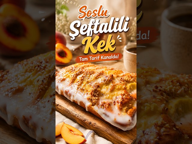 Soslu Şeftalili Kek 🍑✨ Tam Tarif Kanalda #shorts