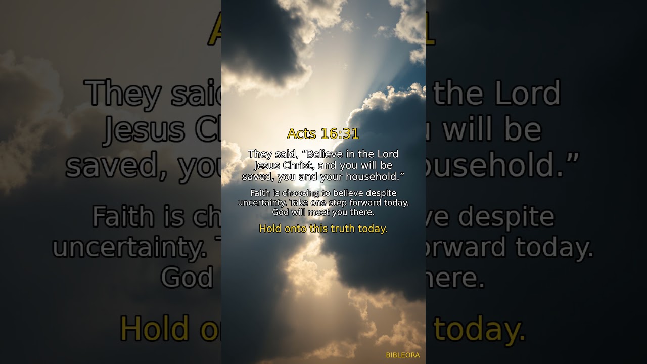 ✝️ POWERFUL SCRIPTURE: Acts 16:31 #shorts