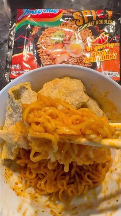 Ramen hack: Indomie Spicy Red Curry (new) x Salted Egg Fish Skin - Flavor Bomb!