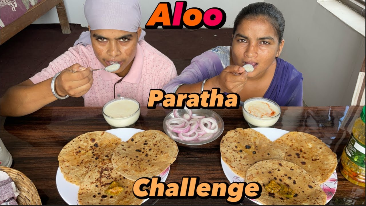 ASMR Eating Aloo Paratha with Dahi//Eating Challenge// Eating Show//@Mini California Vlog 