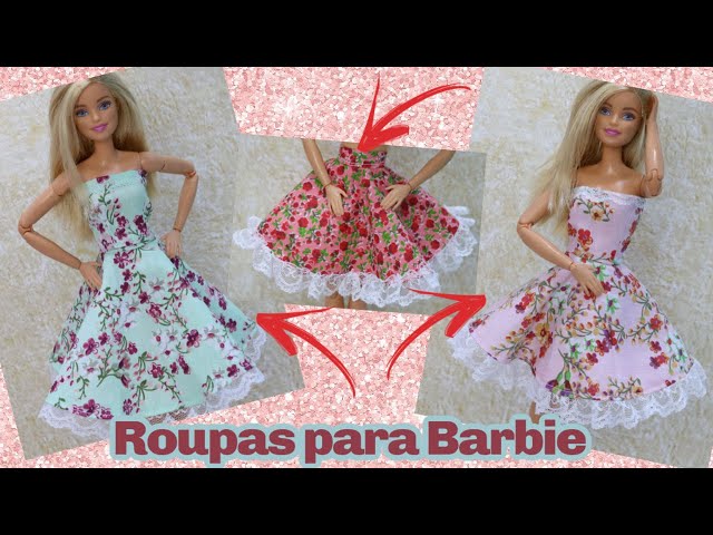 Vestido P/ Boneca Barbie Sapatinhos Roupa Luxo Festa Gala Vários