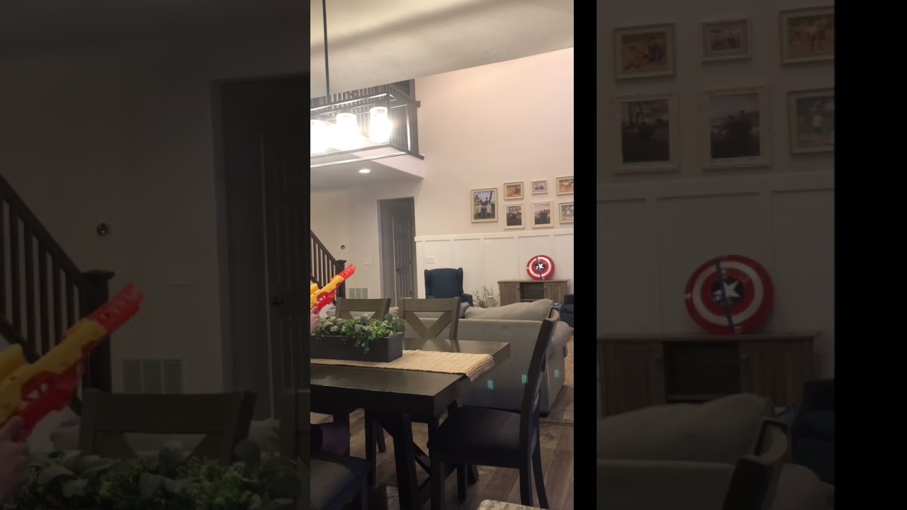 Shooting a target with a Nerf gun! 