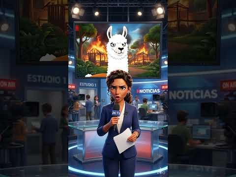 Noticiario del adiós. Incendio en el Zoo.  #humor #animation #comedia #memes #animales #zoo #llamas