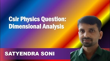 Csir Physics Question: Dimensional Analysis