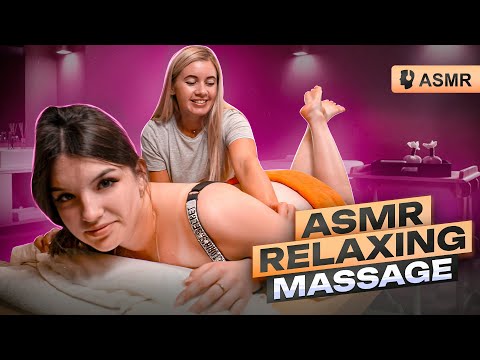 RELAXING MASSAGE ASMR DÉCOLLETAGE AND SCULPTING LEGS AND ABDOMEN FOR BEAUTIFUL RUSSIAN GIRL