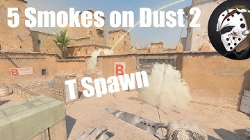 CS2 Dust 2 Smokes from T Spawn