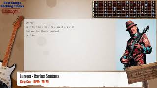 Video thumbnail of "🎸 Europa - Carlos Santana Guitar Backing Track with chords"